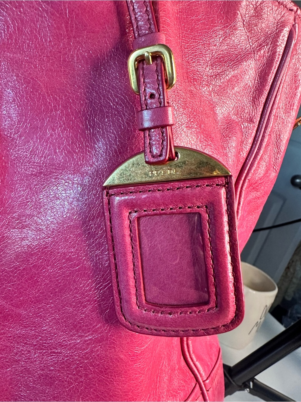 Prada Bright Fuchsia Leather Shoulder Tote - Picture 6 of 16